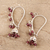 Garnet chandelier earrings, 'Music' - Garnet and Sterling Silver Handcrafted Jhumki Earrings (image 2b) thumbail