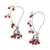 Garnet chandelier earrings, 'Music' - Garnet and Sterling Silver Handcrafted Jhumki Earrings