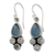 Chalcedony and blue topaz dangle earrings, 'Dream Meadow' - Fair Trade Chalcedony and Blue Topaz Silver Dangle Earrings (image 2a) thumbail