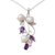 Amethyst and cultured pearl pendant necklace, 'Sincerely Yours' - Pendant Necklace in Silver with Amethysts and Pearls thumbail