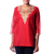 Cotton and silk blend tunic, 'Jaipuri Romance' - Embellished Red Cotton and Silk Tunic with Embroidery (image 2a) thumbail