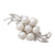 Cultured pearl brooch pin, 'Love in Bloom' - Rhodium Plated Sterling Silver and Cultured Pearl Brooch thumbail
