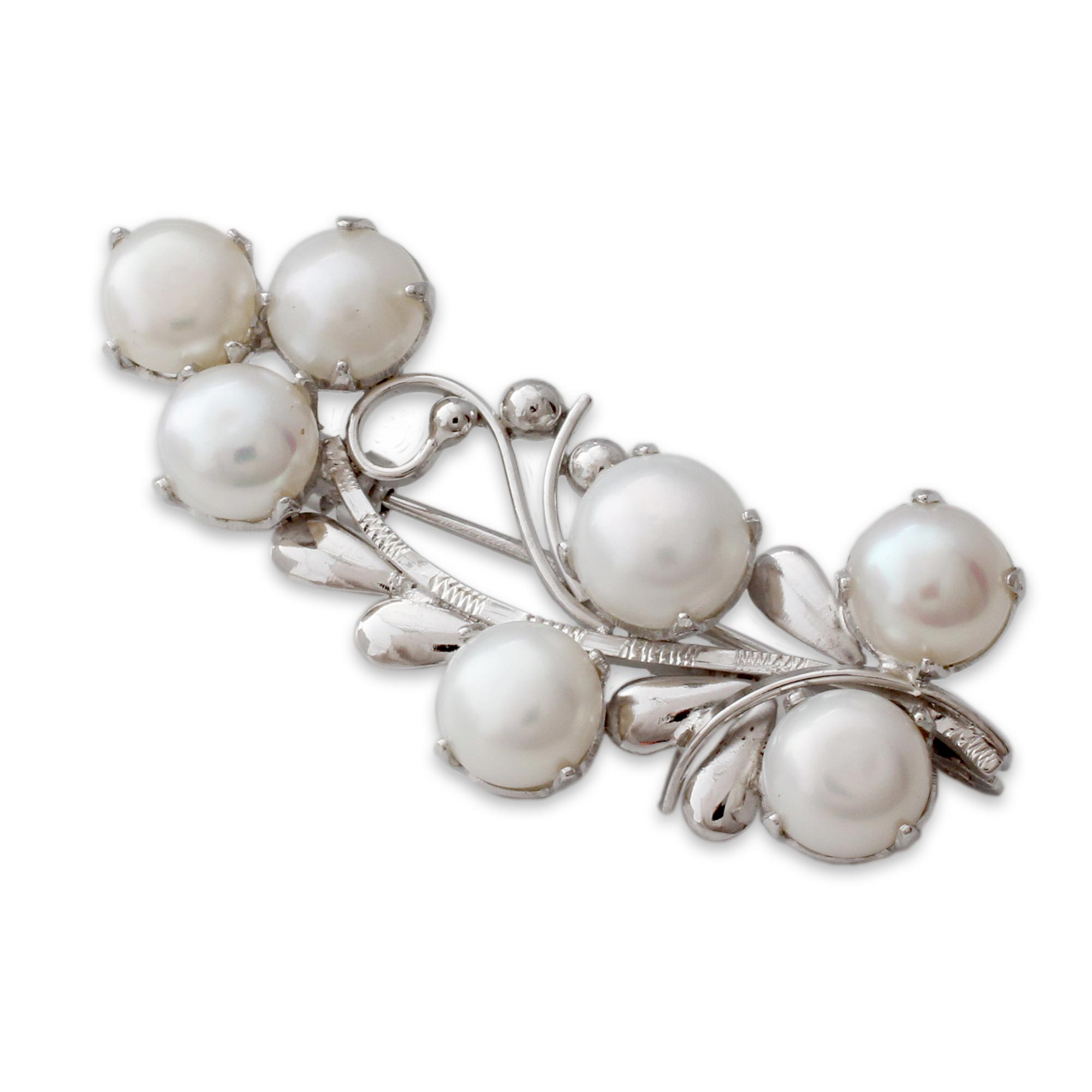 Men & Women fancy designer Heart Shaped brooch White Pearls three