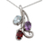 Amethyst, blue topaz and garnet pendant necklace, 'Trio of Delight' - Amethyst Blue Topaz and Garnet Pendant Necklace (image 2b) thumbail