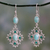 Amazonite and onyx dangle earrings, 'Garden Trellis' - Silver Dangle Earrings with Amazonite and Green Onyx thumbail