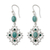 Amazonite and onyx dangle earrings, 'Garden Trellis' - Silver Dangle Earrings with Amazonite and Green Onyx (image 2a) thumbail