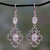 Iolite and rainbow moonstone dangle earrings, 'Garden Trellis' - Sterling Silver Earrings with Iolite and Rainbow Moonstone