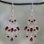 Garnet chandelier earrings, 'Dancing Chandelier' - Chandelier Style Earrings in Silver with Garnets