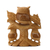 Jali-Skulptur aus Holz, 'Mitternachtsfamilie'. - Handgeschnitzte Holz-Jali-Skulptur der Eulenfamilie