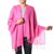 Wool and silk blend shawl, 'Cheerful Rose' - Deep Rose Pink Wool and Silk Blend Wrap for Women