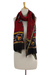 Cotton and silk blend scarf, 'Passionate Blossom' - Cotton and Silk Blend Floral Scarf in Red Brown and Yellow (image 2b) thumbail