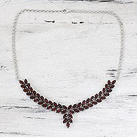 Garnet pendant necklace, 'Crimson Princess'