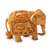 Escultura de madera, 'Paz y Armonía - Escultura de elefante de madera meticulosamente tallada de la India