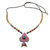 Ceramic pendant necklace, 'Pink Harmony' - Indian Unique Beaded Ceramic Necklace in Pink and Gold (image 2a) thumbail