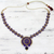 Collar colgante de cerámica - Collar con colgante de cerámica azul violeta y oro de la India