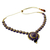 Halskette mit Keramikanhänger - Halskette mit blau-violettem und goldenem Keramikanhänger aus Indien