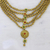 Collar colgante de cerámica - Collar de cerámica con cuentas de varios hilos en color dorado