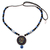 Collar colgante de cerámica - Collar Colgante De Cerámica Pintada A Mano Azul Y Negro