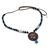 Halskette mit Keramikanhänger - Blaue und schwarze handbemalte Keramik-Anhänger-Halskette
