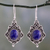 Lapis lazuli dangle earrings, 'Sky Symphony' - Ornate Sterling Silver and Lapis Lazuli Earrings