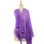 Cotton and silk shawl, 'Chikankari Purple Paisley' - India Purple Paisley Hand Embroidered Shawl (image 2c) thumbail