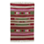 Alfombra de lana, (4x6) - Alfombra Dhurrie tejida a mano en rojo y rosa con detalles en verde