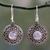 Rainbow moonstone dangle earrings, 'Moonlight Mandala' - Rainbow Moonstone Earrings with Oxidized Silver Accents (image 2) thumbail