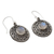Rainbow moonstone dangle earrings, 'Moonlight Mandala' - Rainbow Moonstone Earrings with Oxidized Silver Accents (image 2b) thumbail