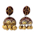 Ceramic dangle earrings, 'Chocolate Kiss' - Fair Trade Hand Painted Dangle Earrings in Chocolate Brown a (image 2a) thumbail