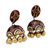 Ceramic dangle earrings, 'Chocolate Kiss' - Fair Trade Hand Painted Dangle Earrings in Chocolate Brown a (image 2b) thumbail