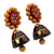 Ceramic dangle earrings, 'Palace Nights' - Colorful Ceramic Dangle Style Earrings with Silver Posts (image 2b) thumbail