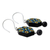 Ceramic dangle earrings, 'Mughal Midnight' - Handmade Black and Multicolor Ceramic Dangle Earrings