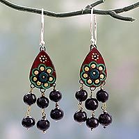 Ceramic chandelier earrings, Bollywood Dream