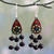 Ceramic chandelier earrings, 'Bollywood Dream' - Fair Trade Ceramic Earrings on Sterling Silver Hooks thumbail