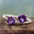Amethyst cocktail ring, 'Encounters' - Sterling Silver and Amethyst Two Stone Cocktail Ring (image 2) thumbail