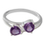 Amethyst cocktail ring, 'Encounters' - Sterling Silver and Amethyst Two Stone Cocktail Ring thumbail