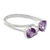 Amethyst cocktail ring, 'Encounters' - Sterling Silver and Amethyst Two Stone Cocktail Ring (image 2b) thumbail