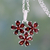 Garnet pendant necklace, 'Bouquet of Passion' - Garnet Flower Pendant Necklace in Rhodium Plated Silver (image 2) thumbail