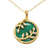Vermeil pendant necklace, 'Dewdrop Nature' - Indian Gold Vermeil Necklace with Onyx and Cubic Zirconia (image 2b) thumbail