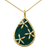 Collar colgante de oro vermeil y ónix - Collar de Oro Vermeil con Ónix Verde y Zirconia Cúbica