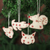 Wool felt ornaments, 'Unity' (set of 4) - Ivory and Red Wool Felt Animal Ornaments (Set of 4) (image 2) thumbail