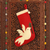 Wool felt holiday stocking, 'Peaceful Dove' - Peace Themed Red Holiday Stocking with Dove Motif