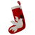 Wool felt holiday stocking, 'Peaceful Dove' - Peace Themed Red Holiday Stocking with Dove Motif thumbail