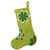 Wool felt holiday stocking, 'Christmas Cheer' - Green Floral Christmas Stocking in Pure Wool Felt thumbail