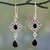 Onyx dangle earrings, 'Regal in Black' - Ornate Black Onyx and Sterling Silver Dangle Style Earrings (image p256986) thumbail