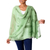 Cotton and silk blend shawl, 'Green Paisley Dreams' - Sheer Lightweight Green Paisley Cotton Blend Shawl thumbail