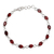 Garnet link bracelet, 'Crimson Relay' - Eleven Carat Garnet Link Bracelet in Rhodium Plated Silver thumbail