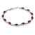 Garnet link bracelet, 'Crimson Relay' - Eleven Carat Garnet Link Bracelet in Rhodium Plated Silver (image 2b) thumbail