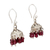 Garnet dangle earrings, 'Traditional Grace' - Jhumki Style Earrings with Sterling Silver and Garnets (image 2b) thumbail