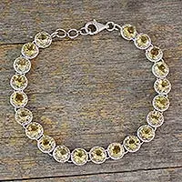 Citrine tennis bracelet, 'Golden Enchantment'